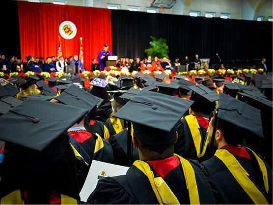 Graduates attending the SPH Commencement Ceremony at the University of Maryland