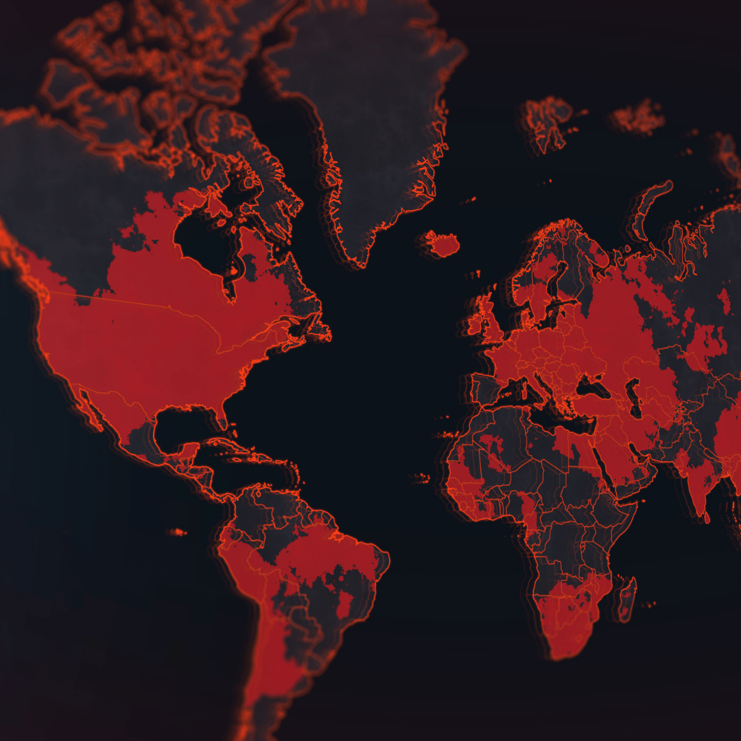 Map of disease spread, pandemic